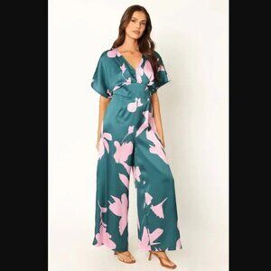 NWOT Petal and Pup Lilah Jumpsuit- Teal Floral